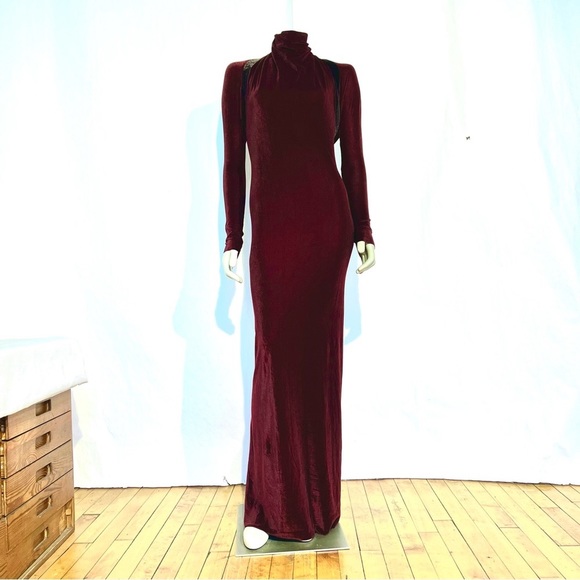ROMAN KEFLAY VINTAGE Dresses & Skirts - ROMAN KEFLAY VINTAGE BURGUNDY RED STRETCH VELVET DRESS